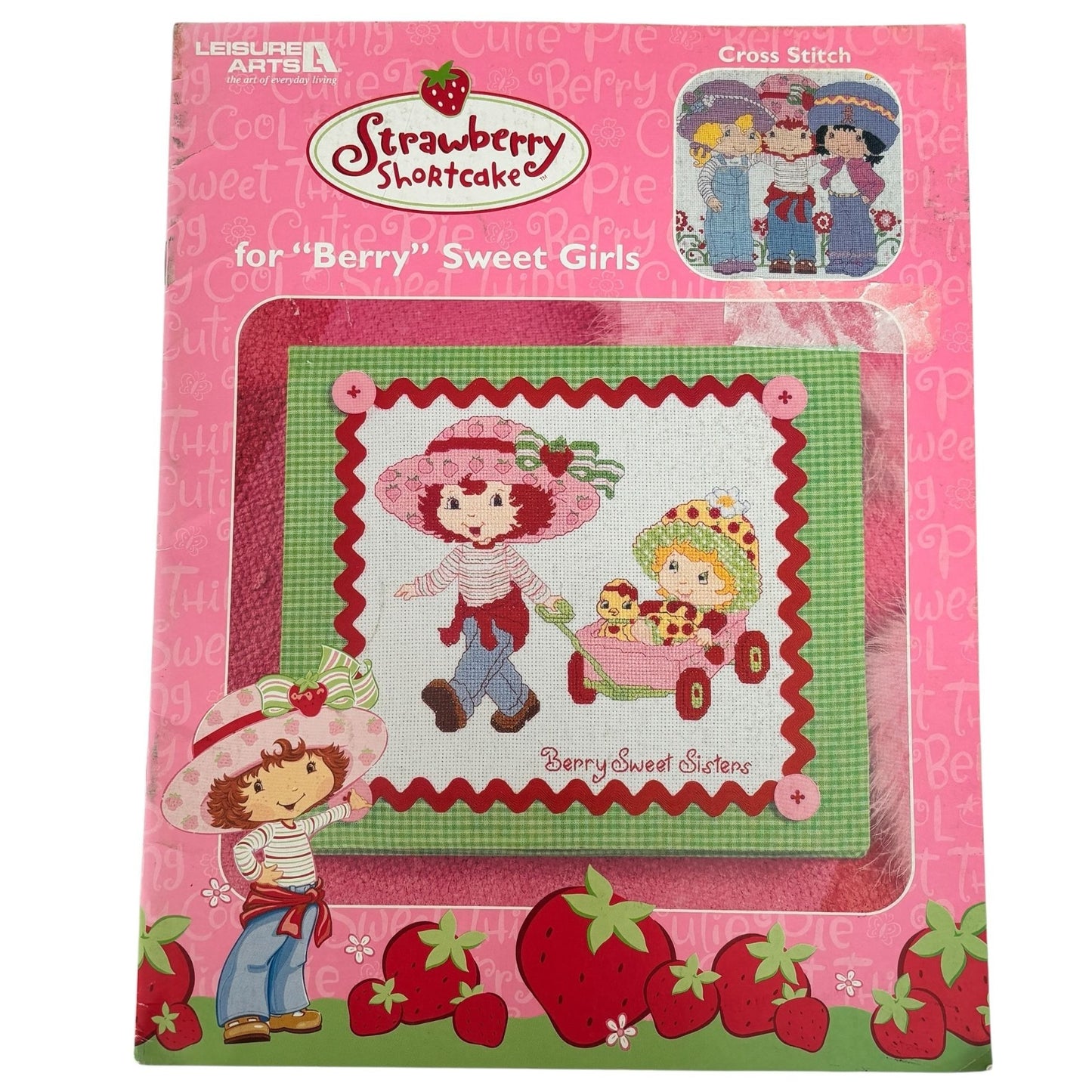 Strawberry Shortcake Cross Stitch Pattern Booklet Leisure Arts Berry Sweet Girls 2004