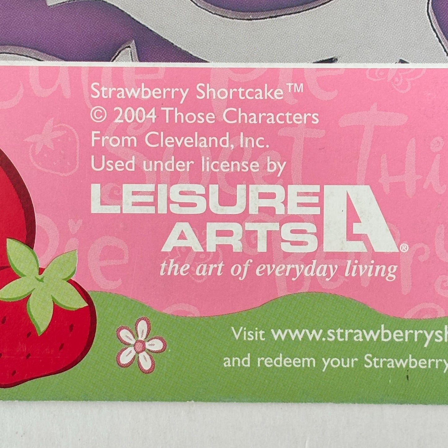Strawberry Shortcake Cross Stitch Pattern Booklet Leisure Arts Berry Sweet Girls 2004