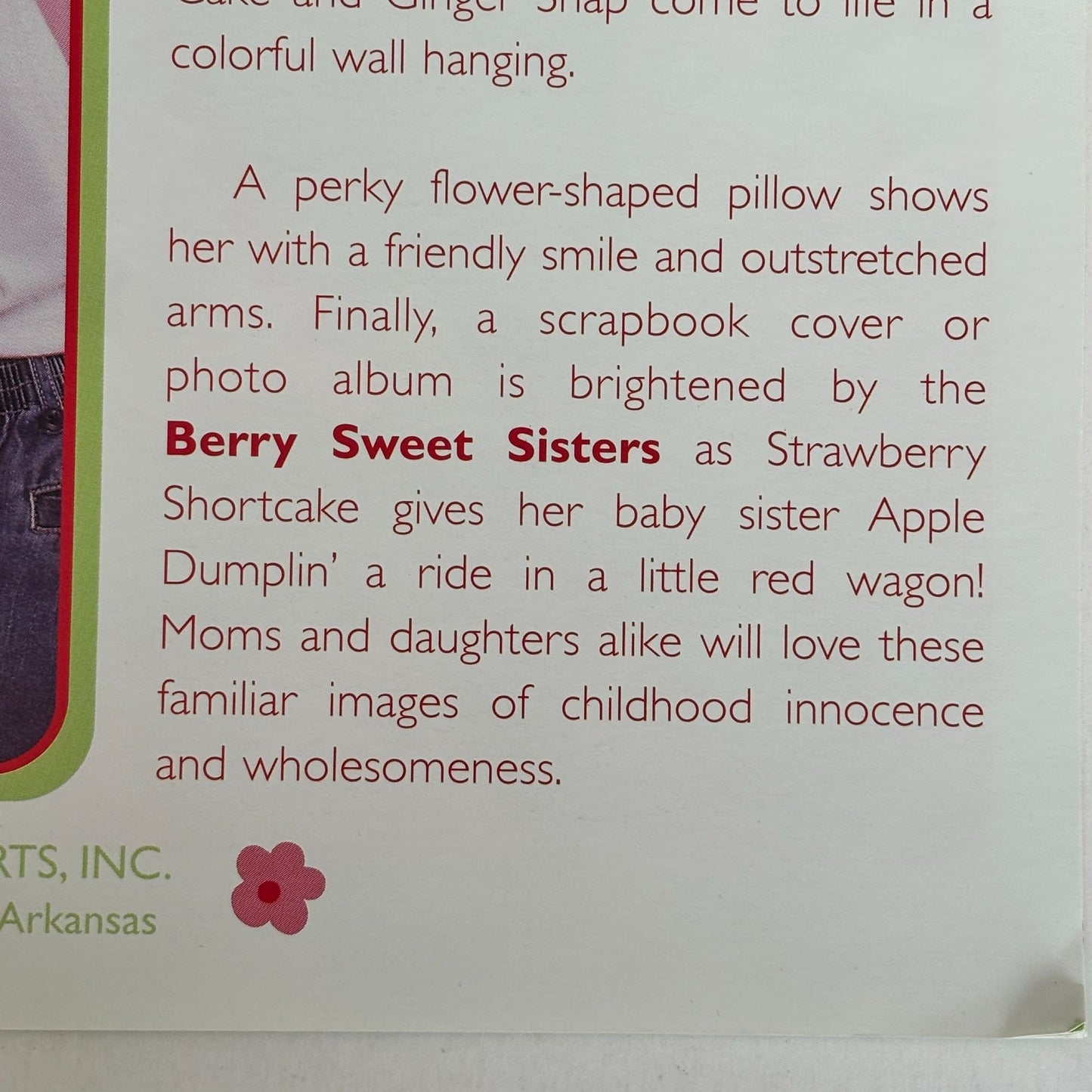 Strawberry Shortcake Cross Stitch Pattern Booklet Leisure Arts Berry Sweet Girls 2004