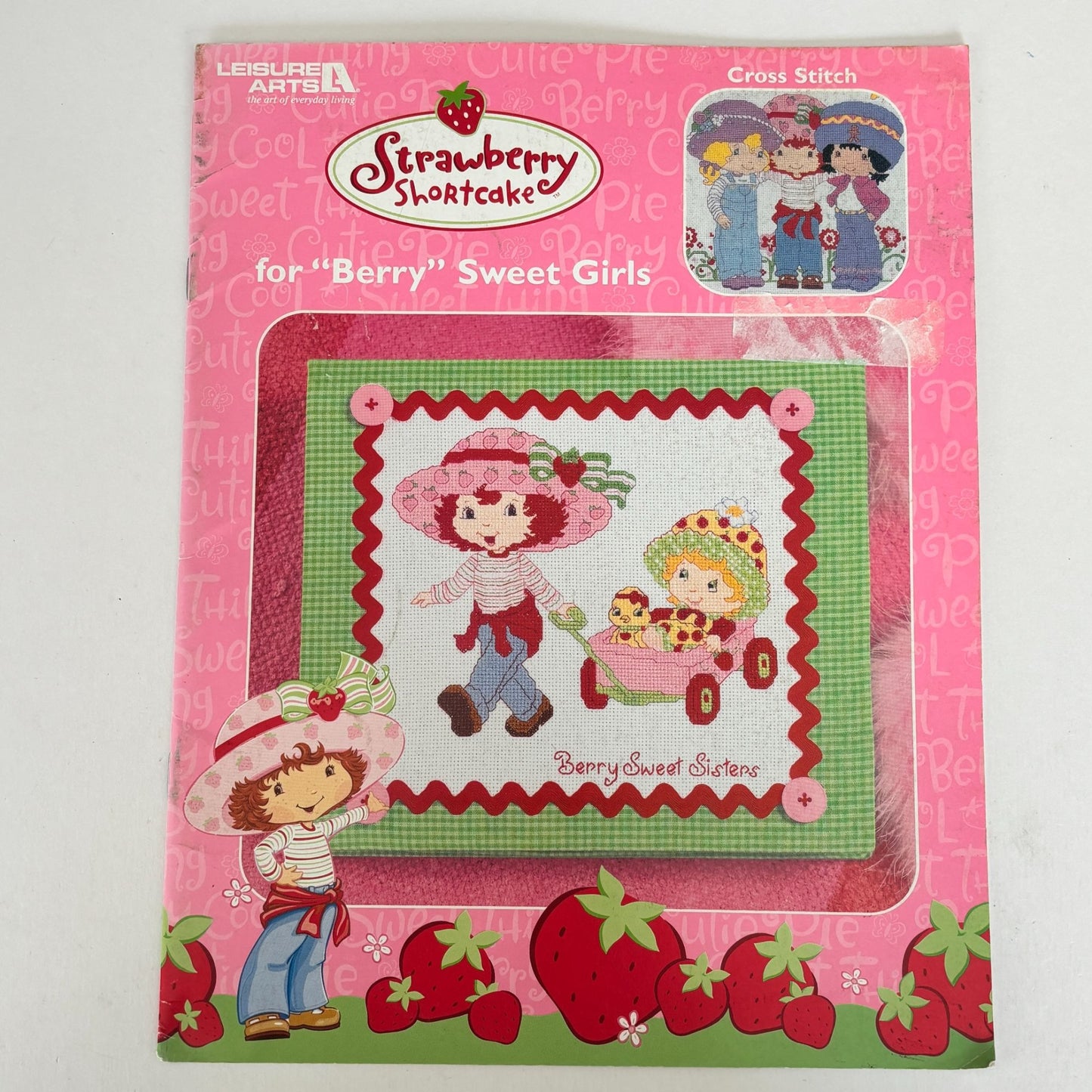 Strawberry Shortcake Cross Stitch Pattern Booklet Leisure Arts Berry Sweet Girls 2004