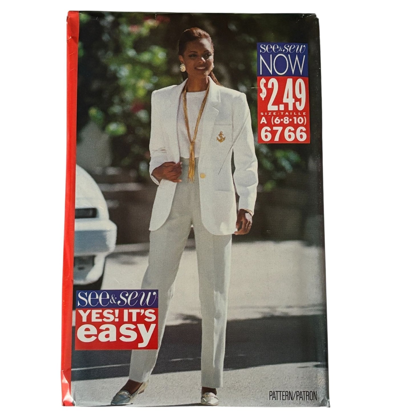 Butterick Sewing Pattern 6766 90s Power Suit Jacket Pants Top Corporate Core Minimalist 6-10 Uncut
