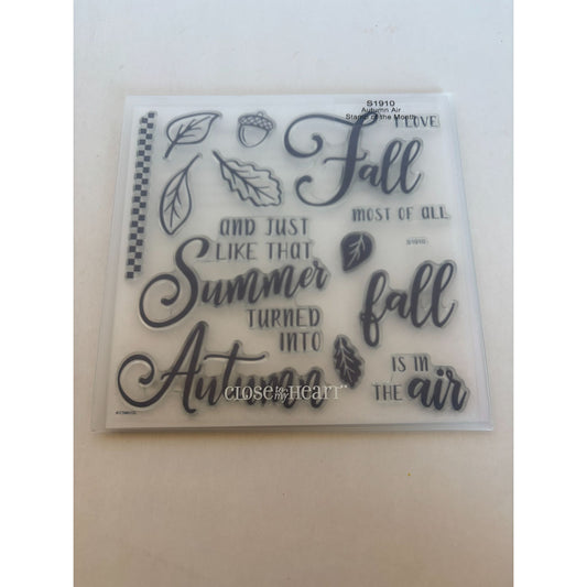 CTMH Acrylic Stamp Set Autumn is in the Air Summer turned into Fall Acorn Leaf