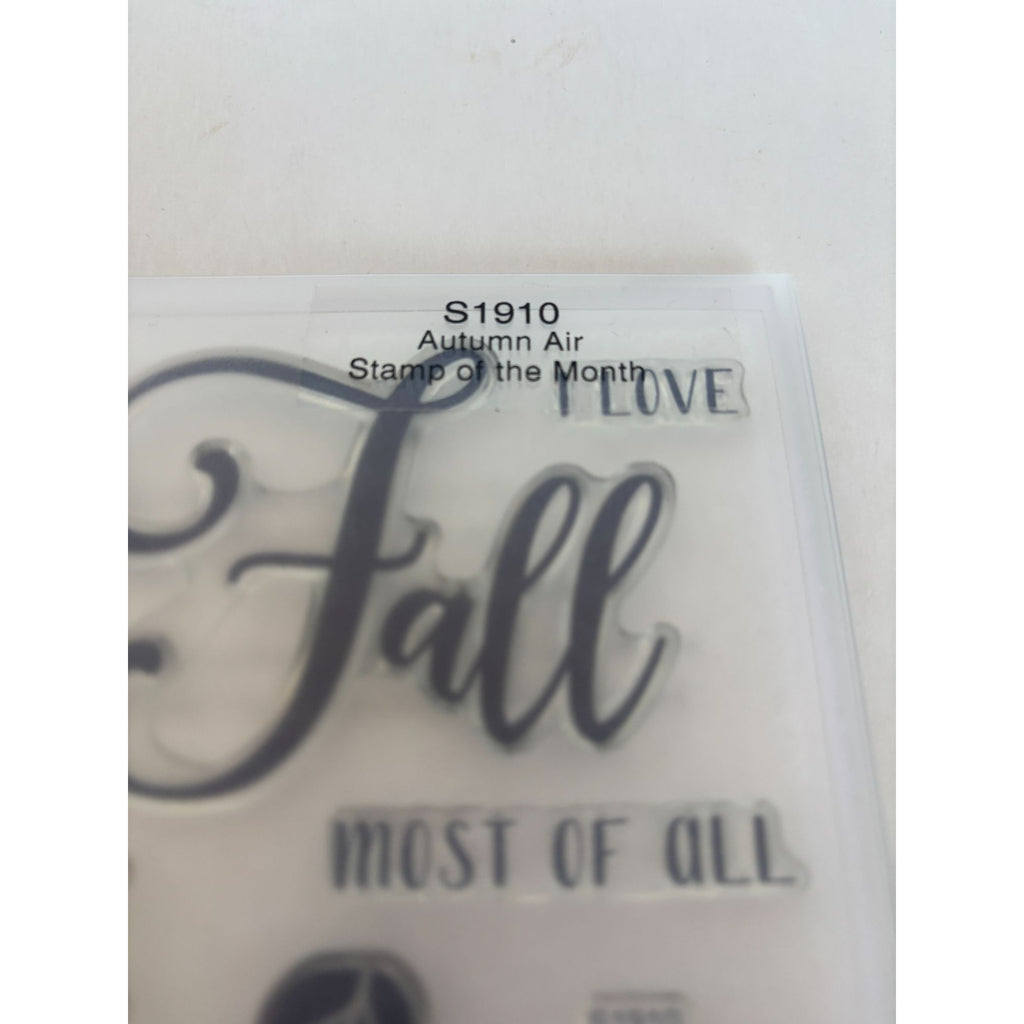 CTMH Acrylic Stamp Set Autumn is in the Air Summer turned into Fall Acorn Leaf