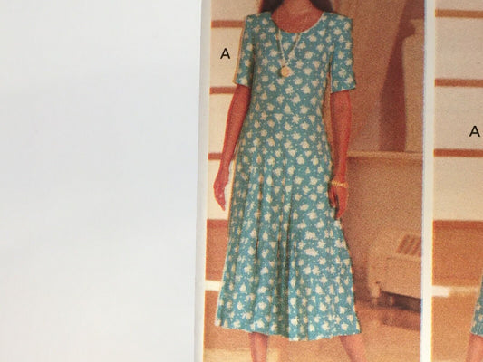 Butterick Sewing Pattern 6577 Misses Dress Modest Dropped Waist 6 8 10 12 Uncut