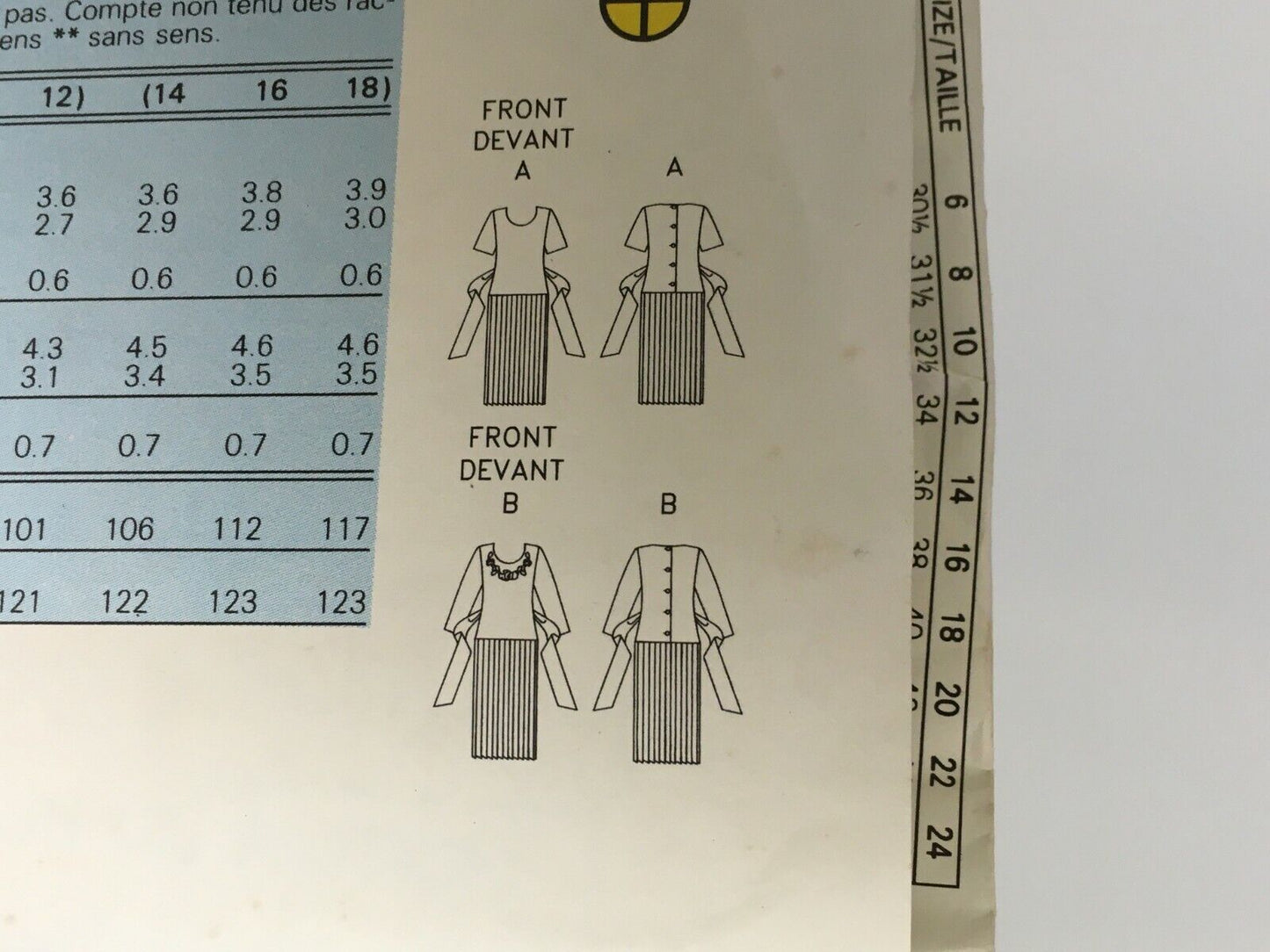 Butterick Sewing Pattern 6577 Misses Dress Modest Dropped Waist 6 8 10 12 Uncut