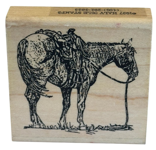 Kaly Cole Rubber Stamp Horse Western Cowboy Ranch Pasture Farm Animal Cardmaking