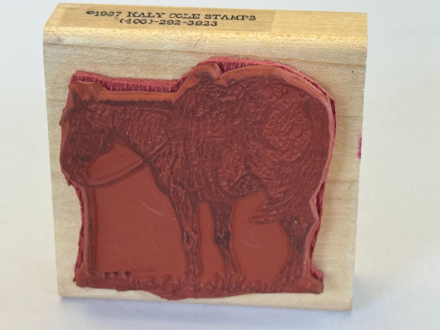Kaly Cole Rubber Stamp Horse Western Cowboy Ranch Pasture Farm Animal Cardmaking