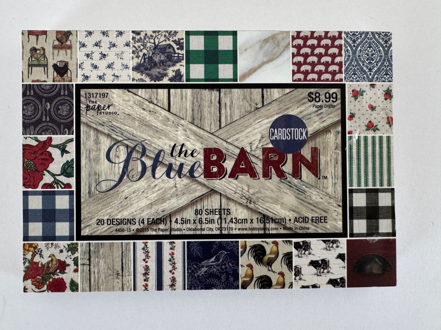 The Paper Studio Blue Barn Farm 68-Sheet Cardstock Pad 4.5x6.5 Scrapbook Partial