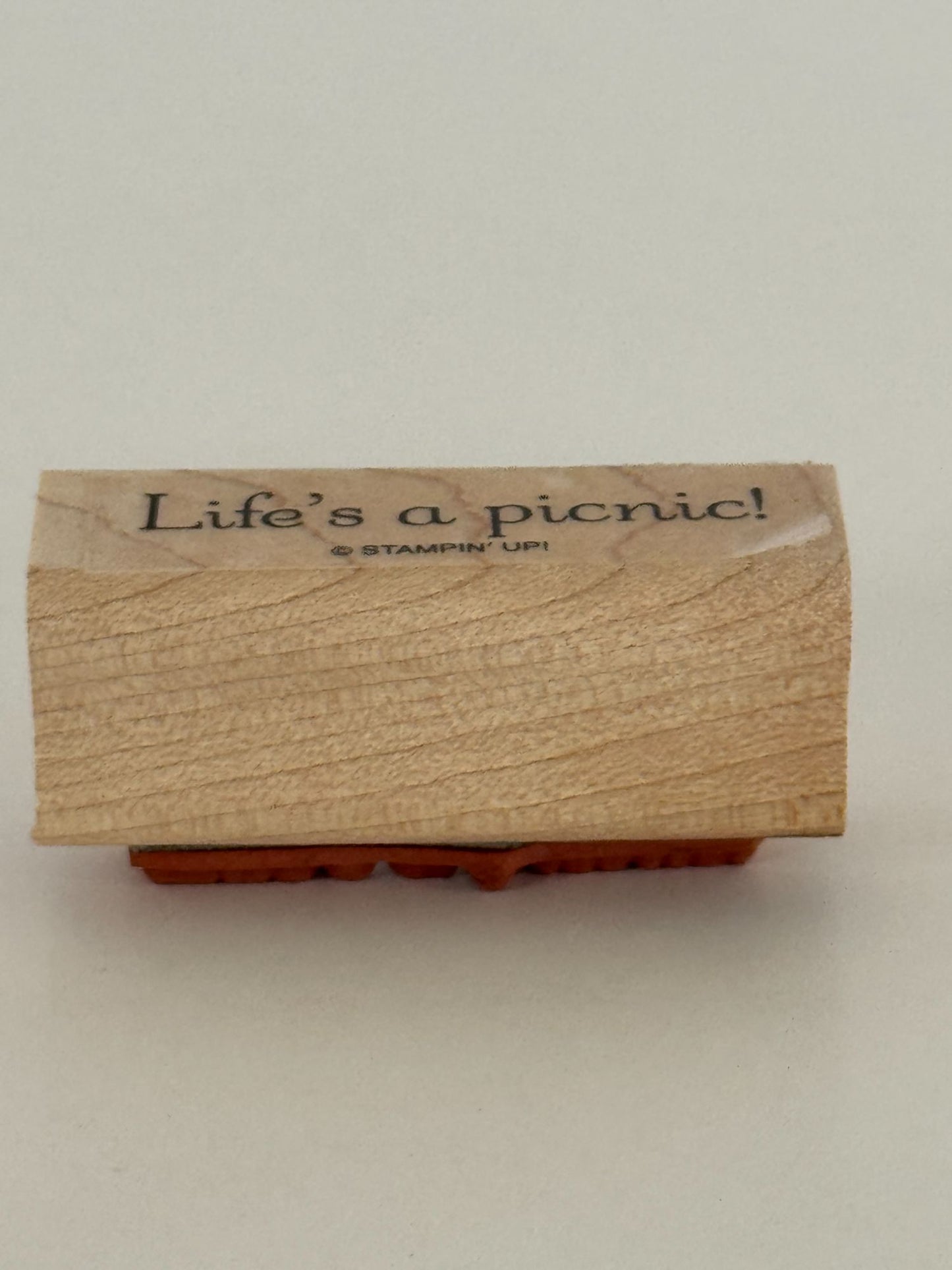 Stampin Up Rubber Stamp Lifes A Picnic Card Making Words Sentiment Cheerful Note
