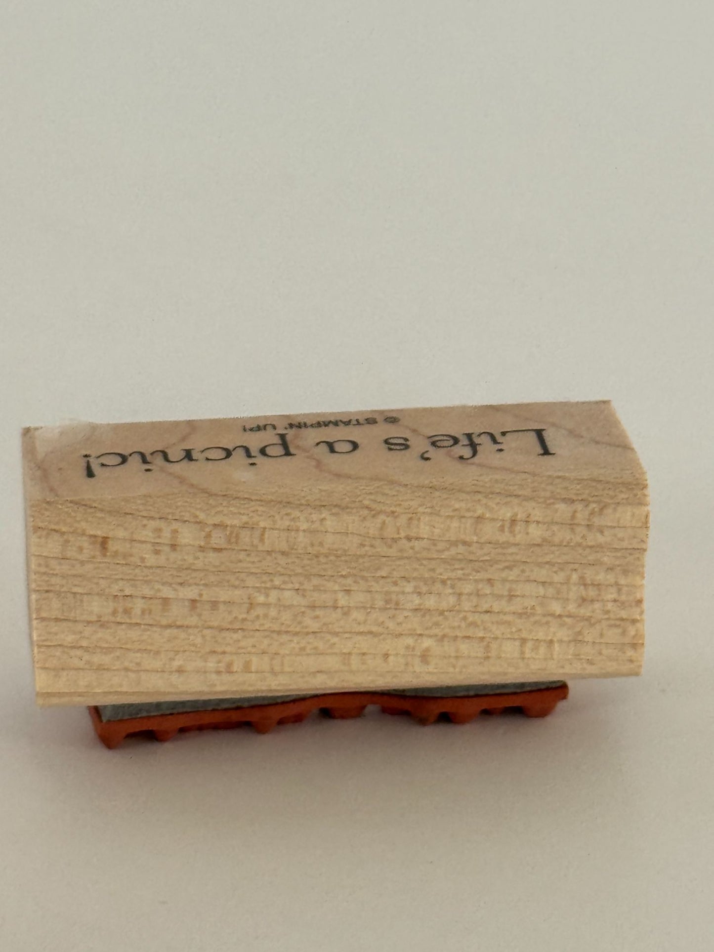 Stampin Up Rubber Stamp Lifes A Picnic Card Making Words Sentiment Cheerful Note