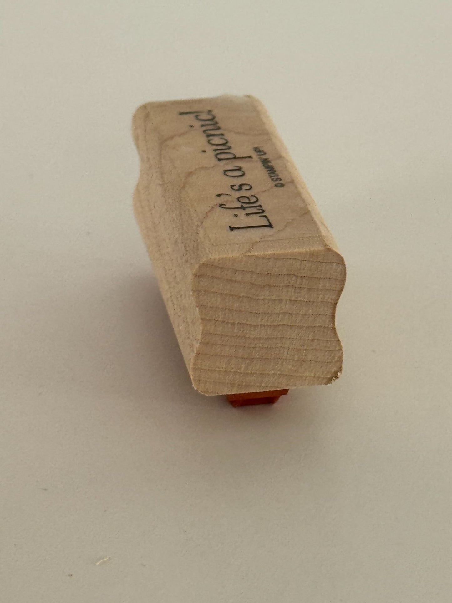Stampin Up Rubber Stamp Lifes A Picnic Card Making Words Sentiment Cheerful Note
