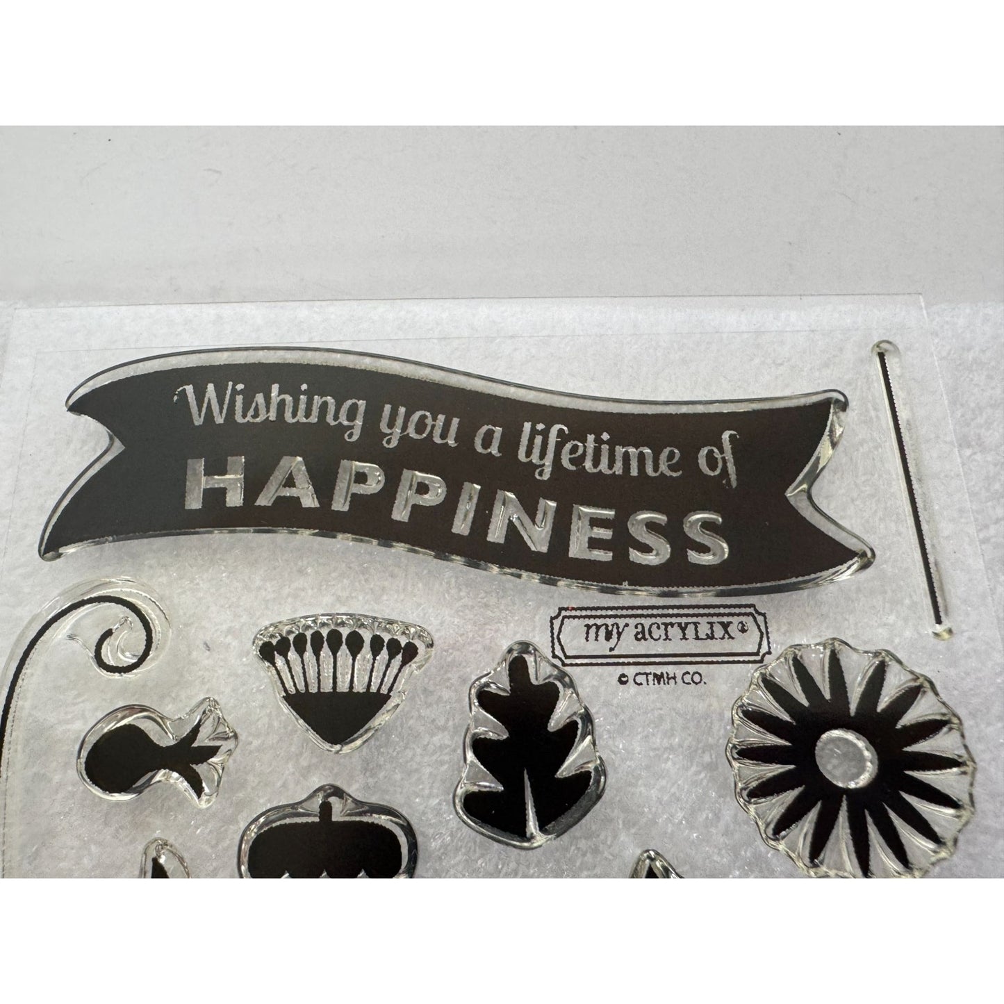 CTMH My Acrylix Acrylic Stamp Set Lifetime of Happiness Live in the Moment C1589