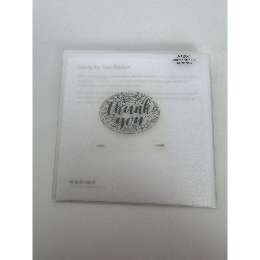 CTMH My Acrylix Acrylic Stamp Set Scripty Thank You Sentiments A1206 Card Making