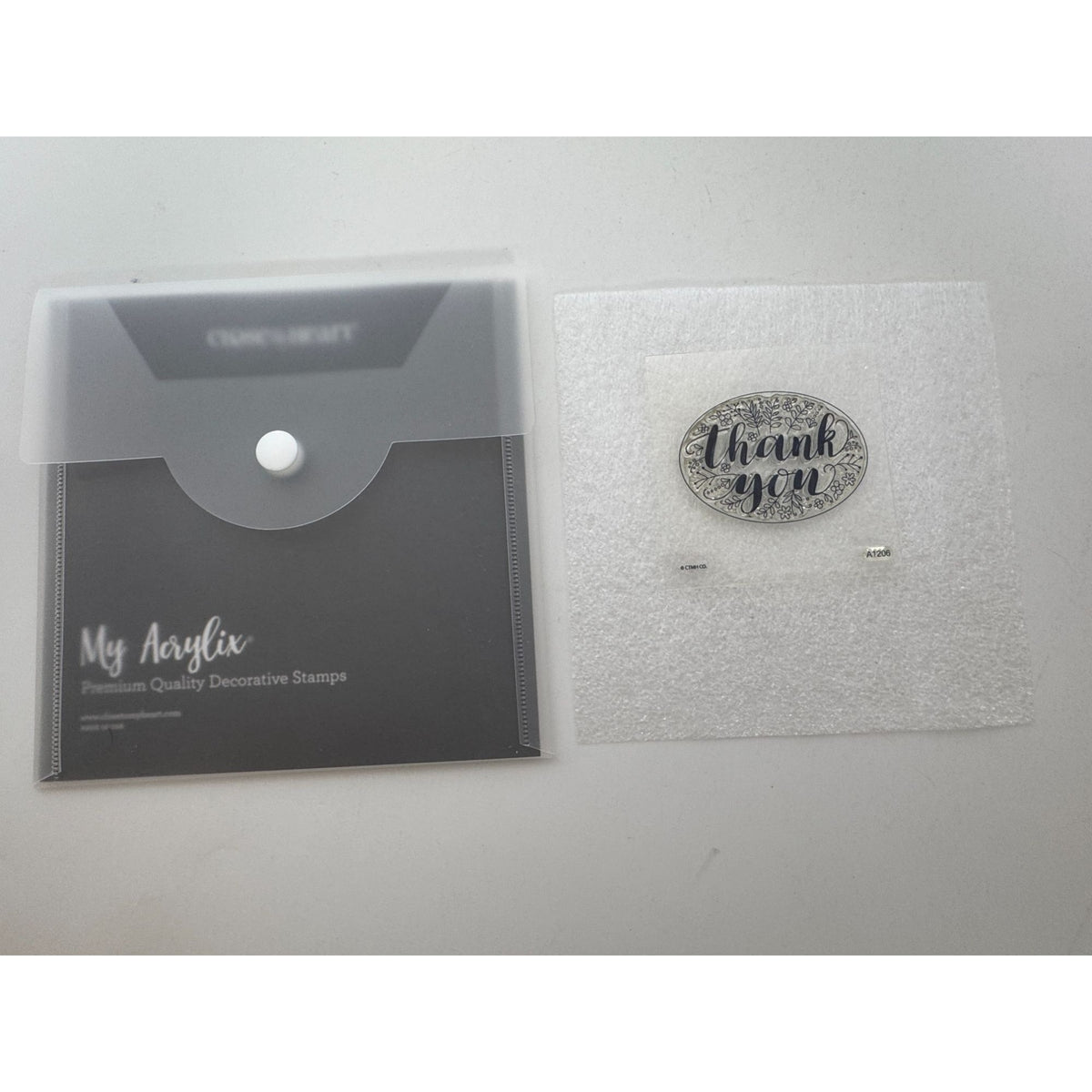 CTMH My Acrylix Acrylic Stamp Set Scripty Thank You Sentiments A1206 Card Making