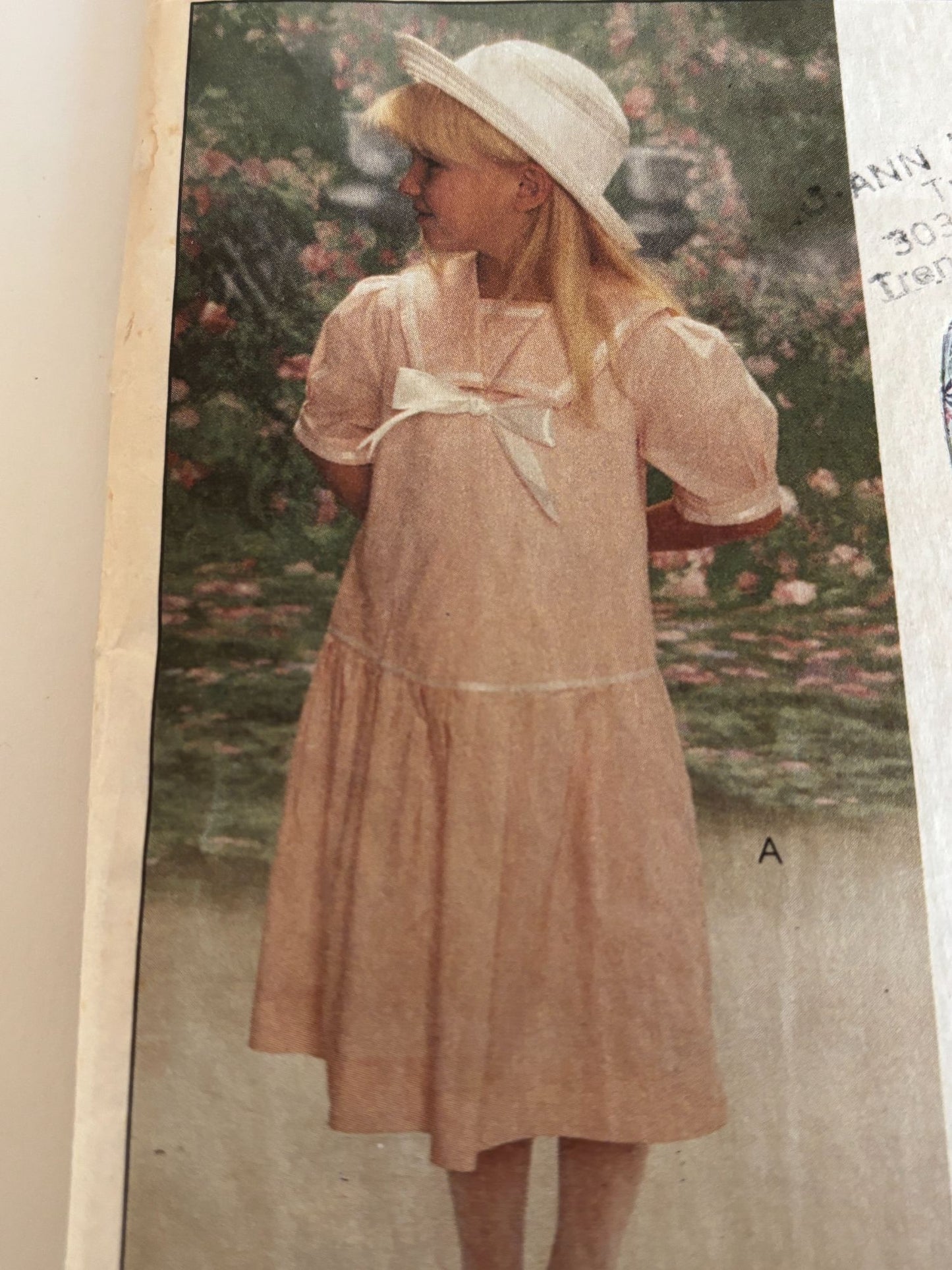 McCalls Sewing Pattern 4766 Laura Ashley Girls Dress Dropped Waistline 4 Vintage
