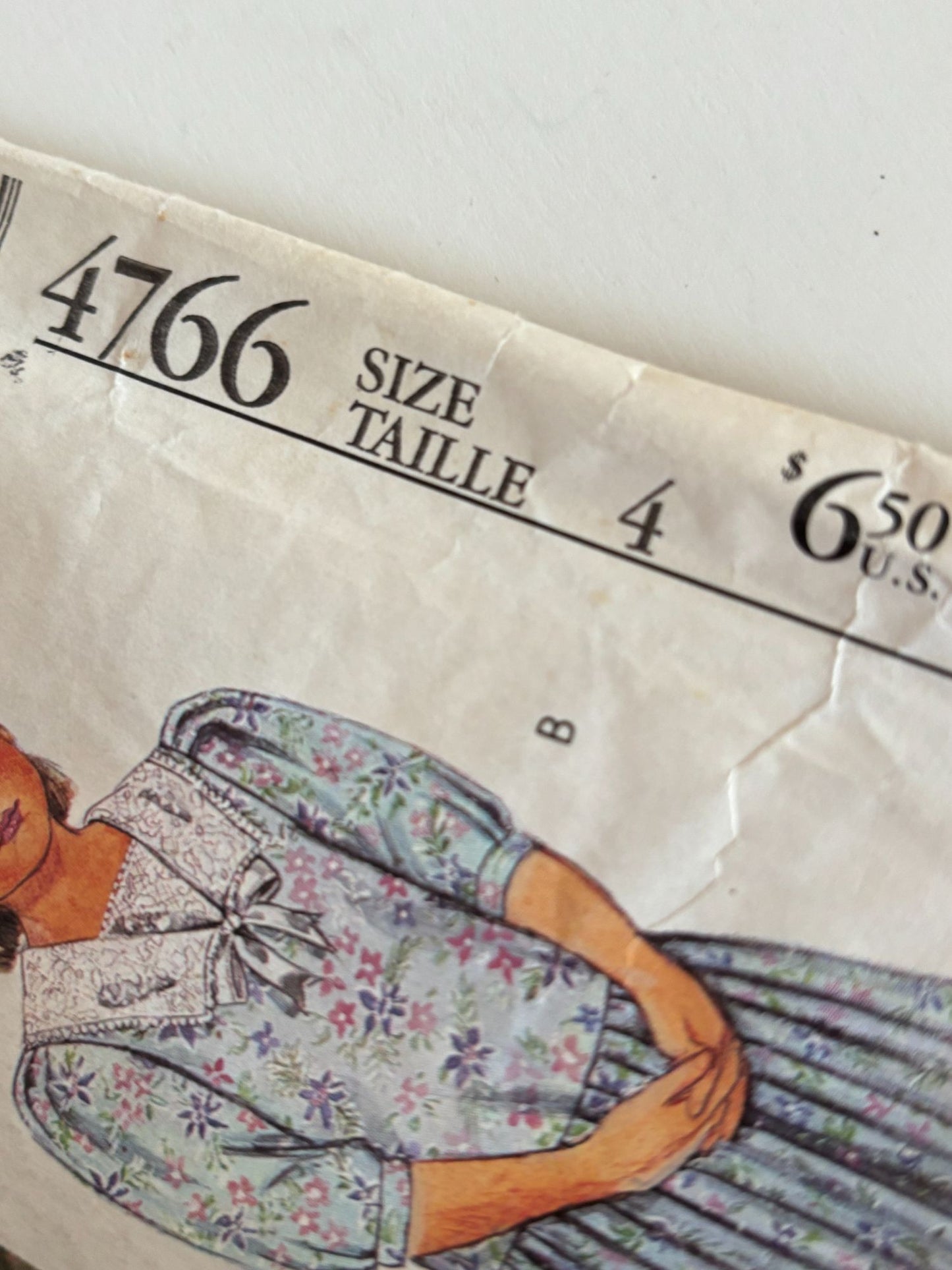 McCalls Sewing Pattern 4766 Laura Ashley Girls Dress Dropped Waistline 4 Vintage