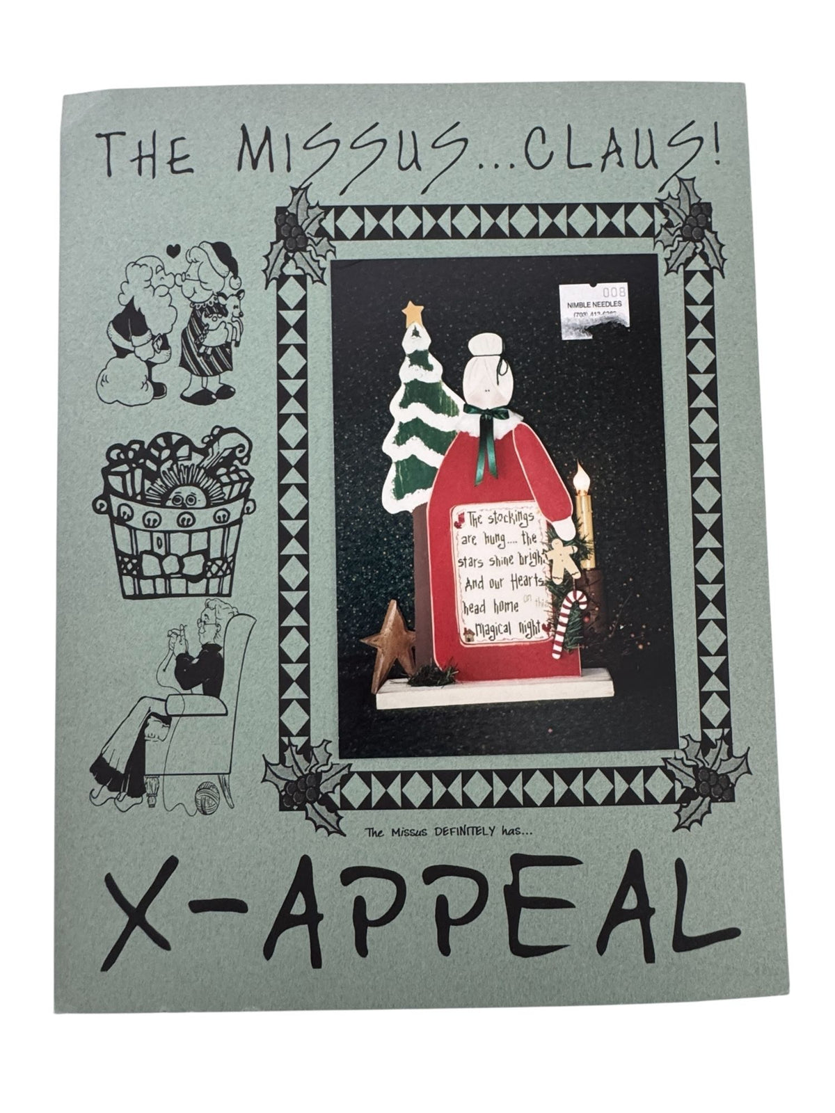 X-Appeal Cross Stitch Pattern Chart Christmas Missus Claus Mrs Santa Stockings