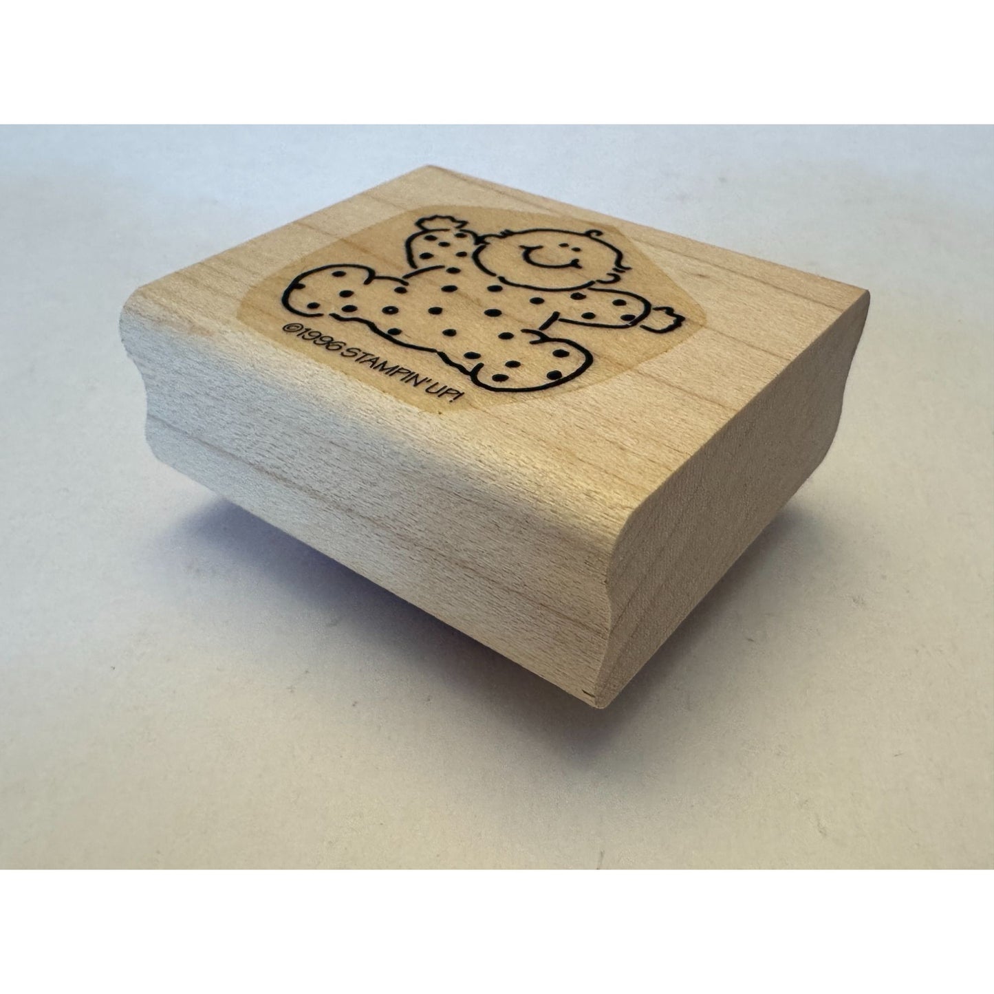 Stampin Up Rubber Stamp Baby Polka Dot Arms Open Hug Smile Cheerful Card Making