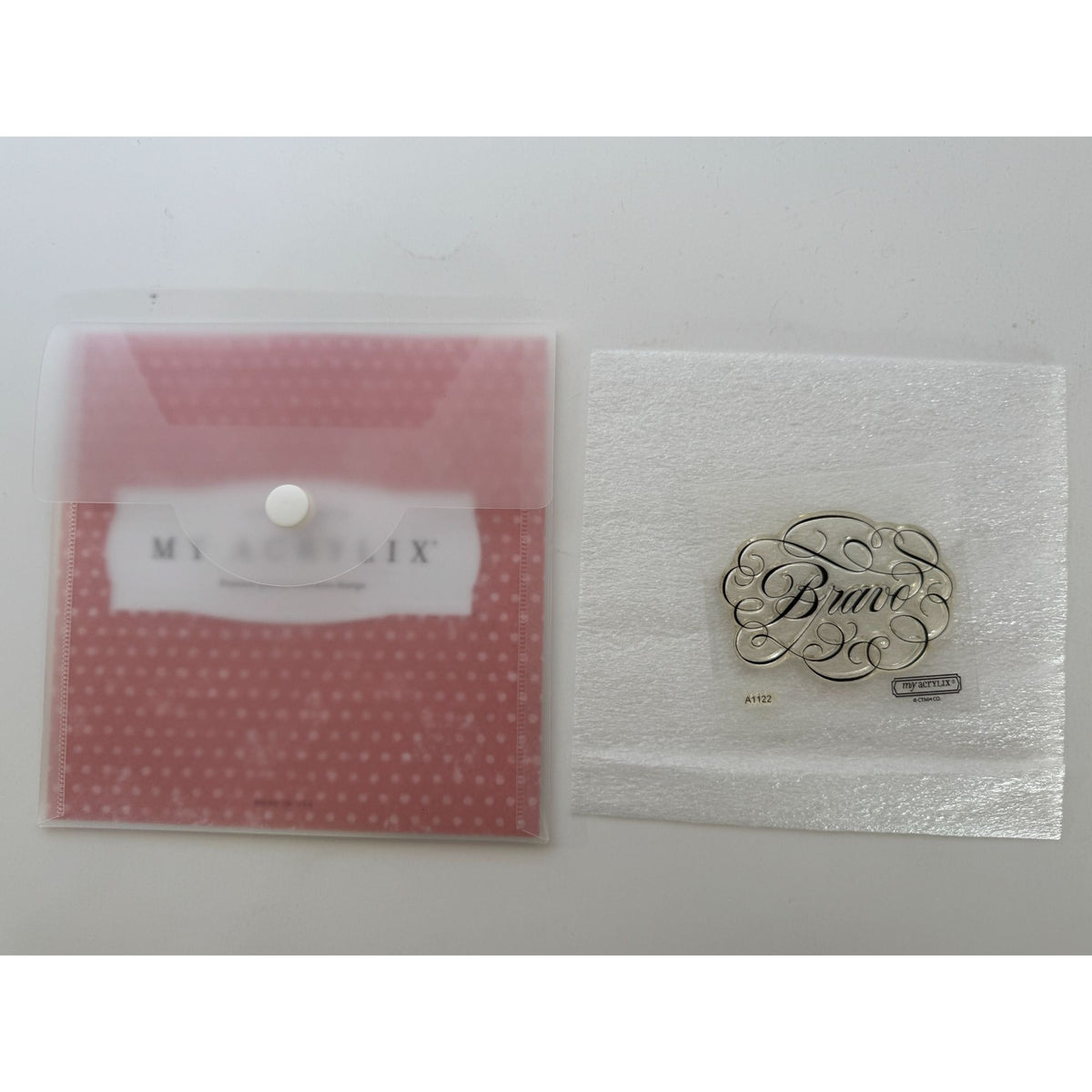 CTMH My Acrylix Acrylic Stamp Set Bravo Word Expression Sentiment Congrats A1122