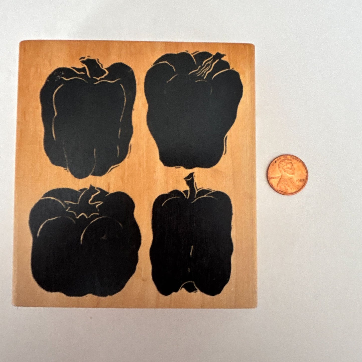 A Stamp In The Hand Rubber Stamp Bell Peppers Vegetable Kitchen Garden Food Wood