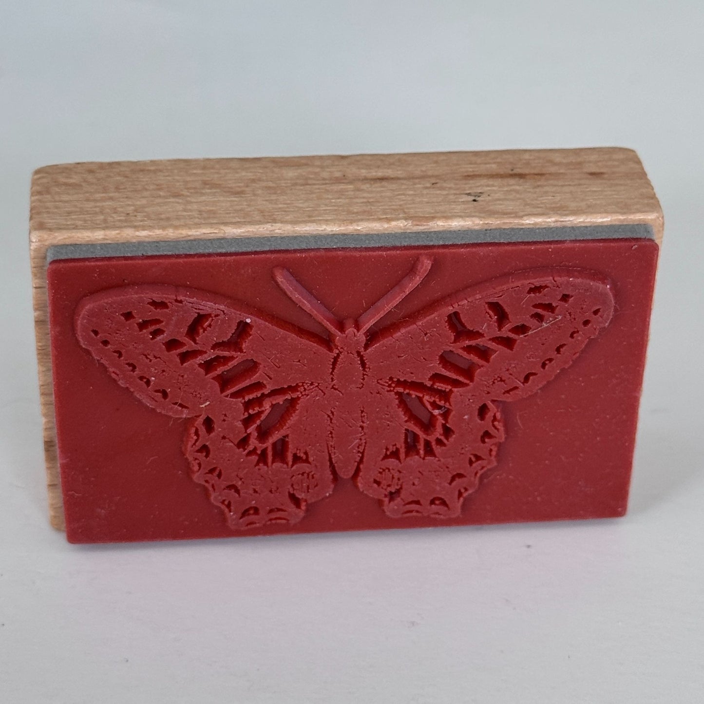 Butterfly Rubber Stamp Spring Garden Nature Detailed Wings Wooden Card Making Craft Scrapbooking