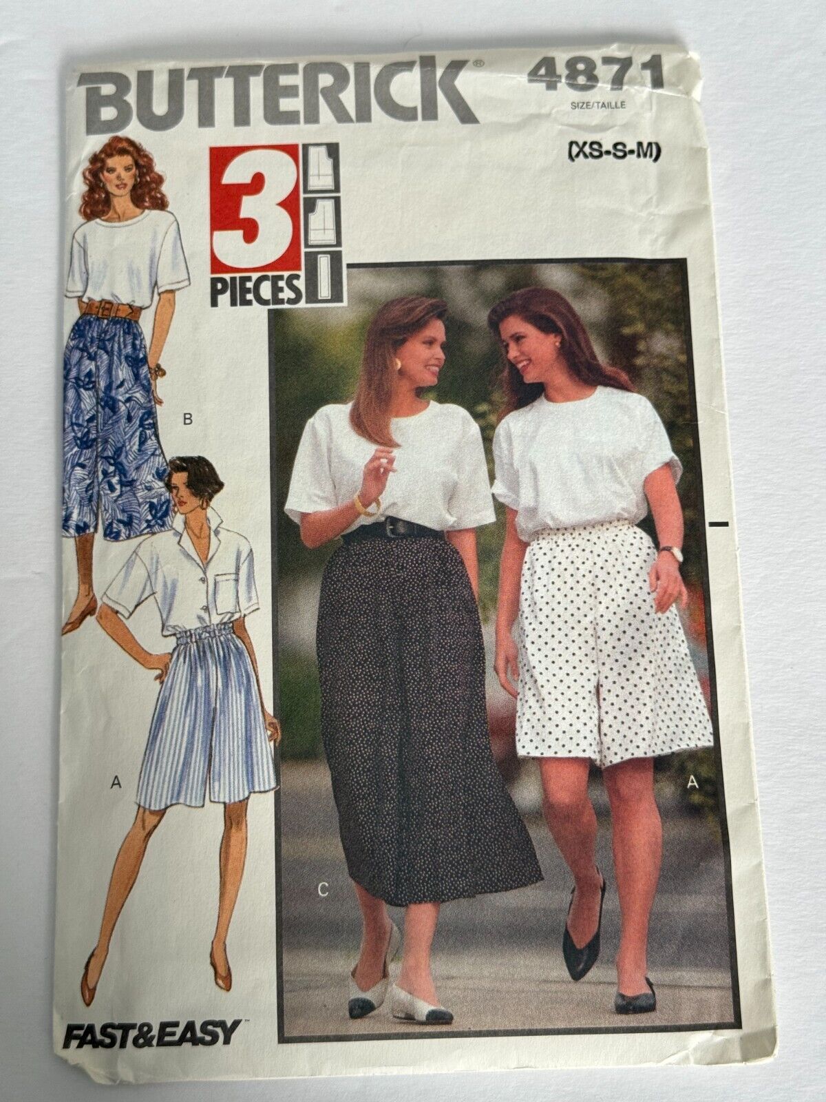 Butterick Sewing Pattern 4871 Misses Shorts Culottes Summer Clothes XS S M Uncut