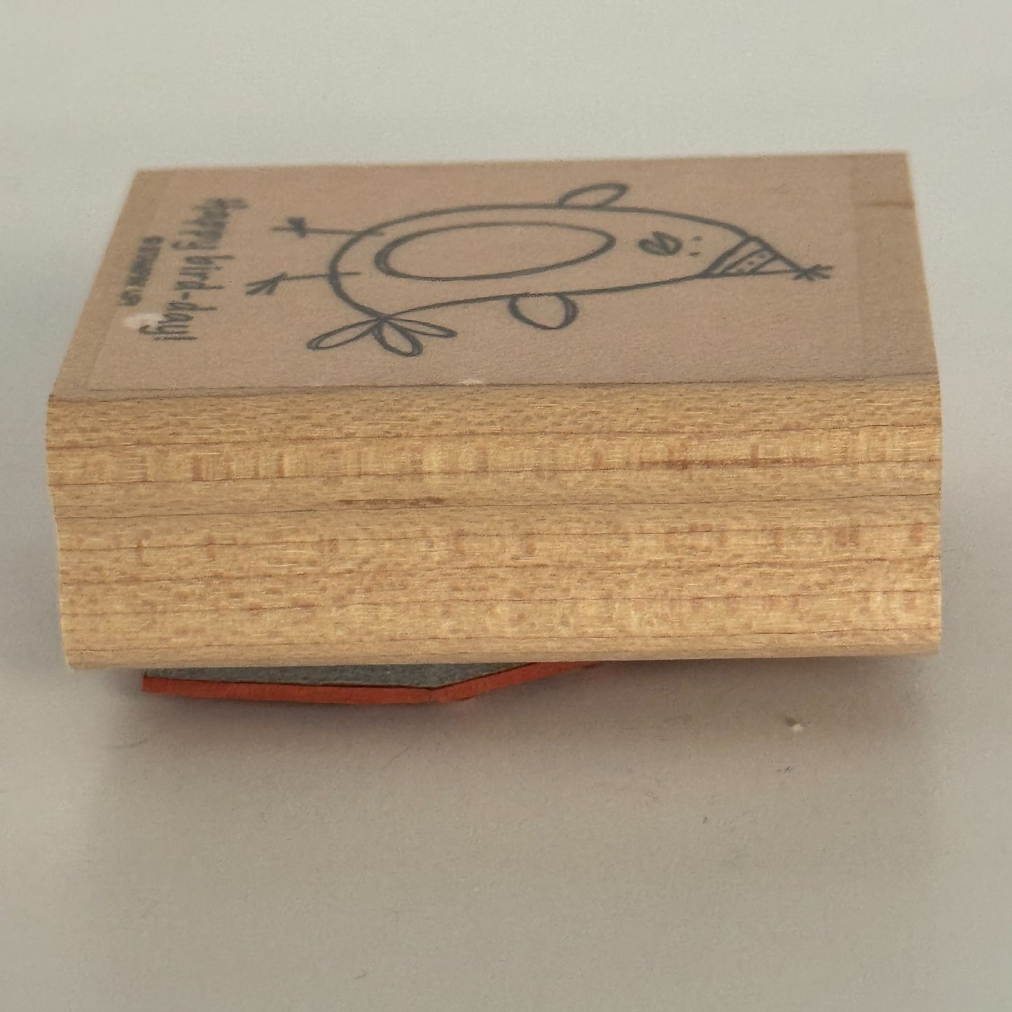 Stampin Up Wood Rubber Stamp Pun Happy Bird Day Birthday Card Making Words Funny