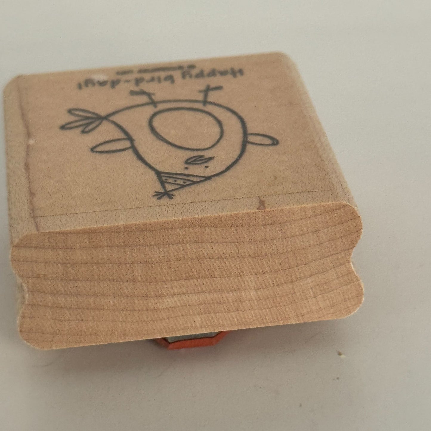 Stampin Up Wood Rubber Stamp Pun Happy Bird Day Birthday Card Making Words Funny