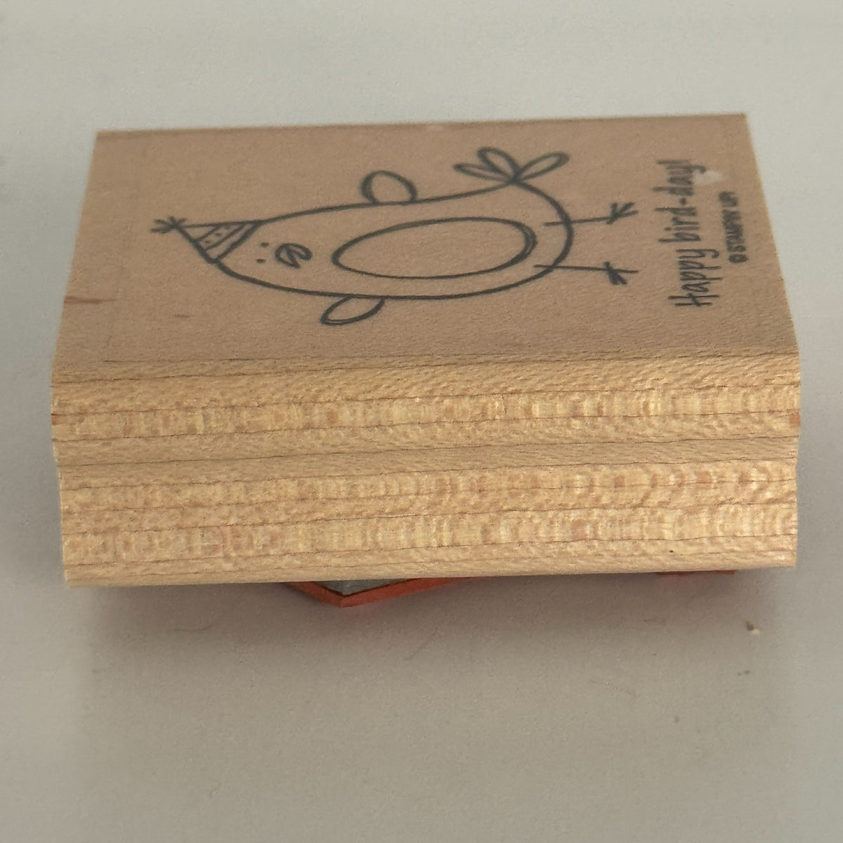 Stampin Up Wood Rubber Stamp Pun Happy Bird Day Birthday Card Making Words Funny