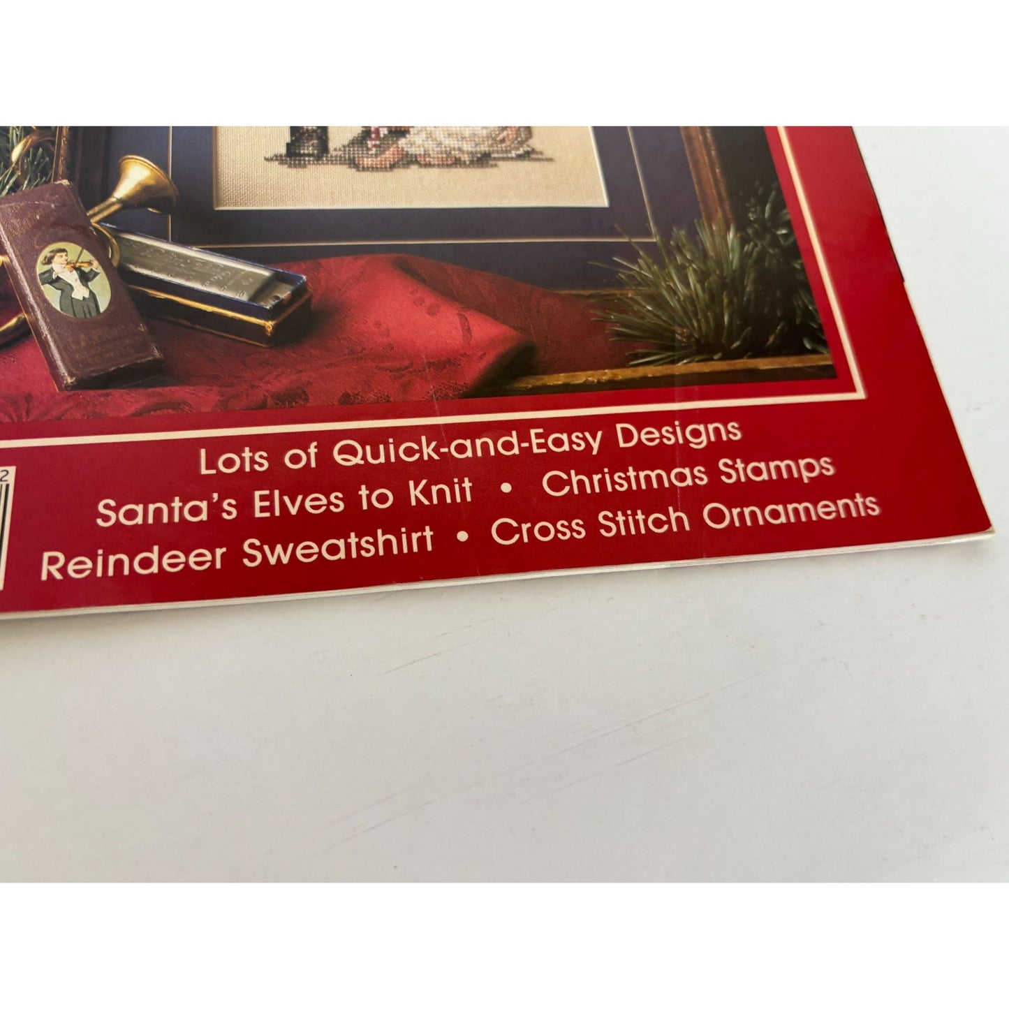 Leisure Arts Magazine December 1989 Santa Cross Stitch Knit Santa Elf Christmas