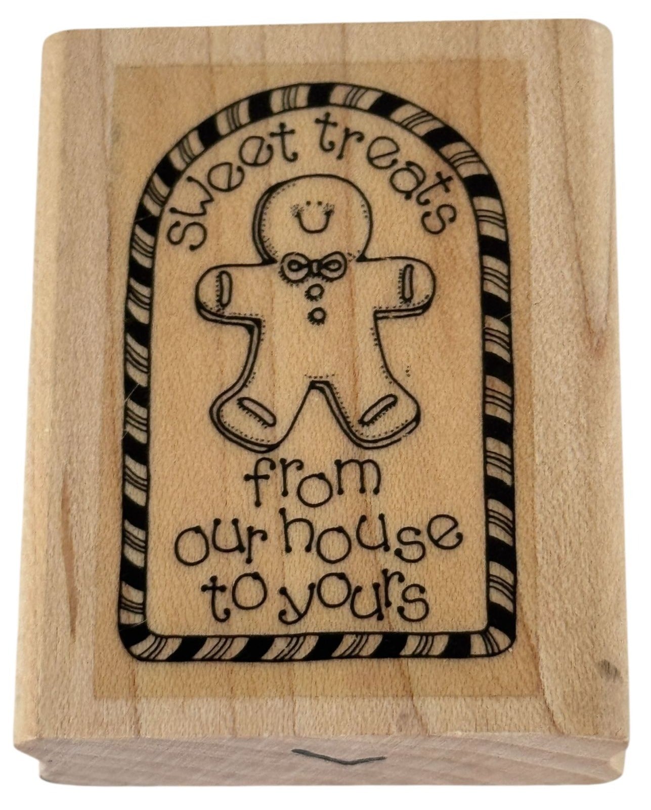 Stampin Up Wood Rubber Stamp Gingerbread Man Christmas Gift Tag Sweet Treats