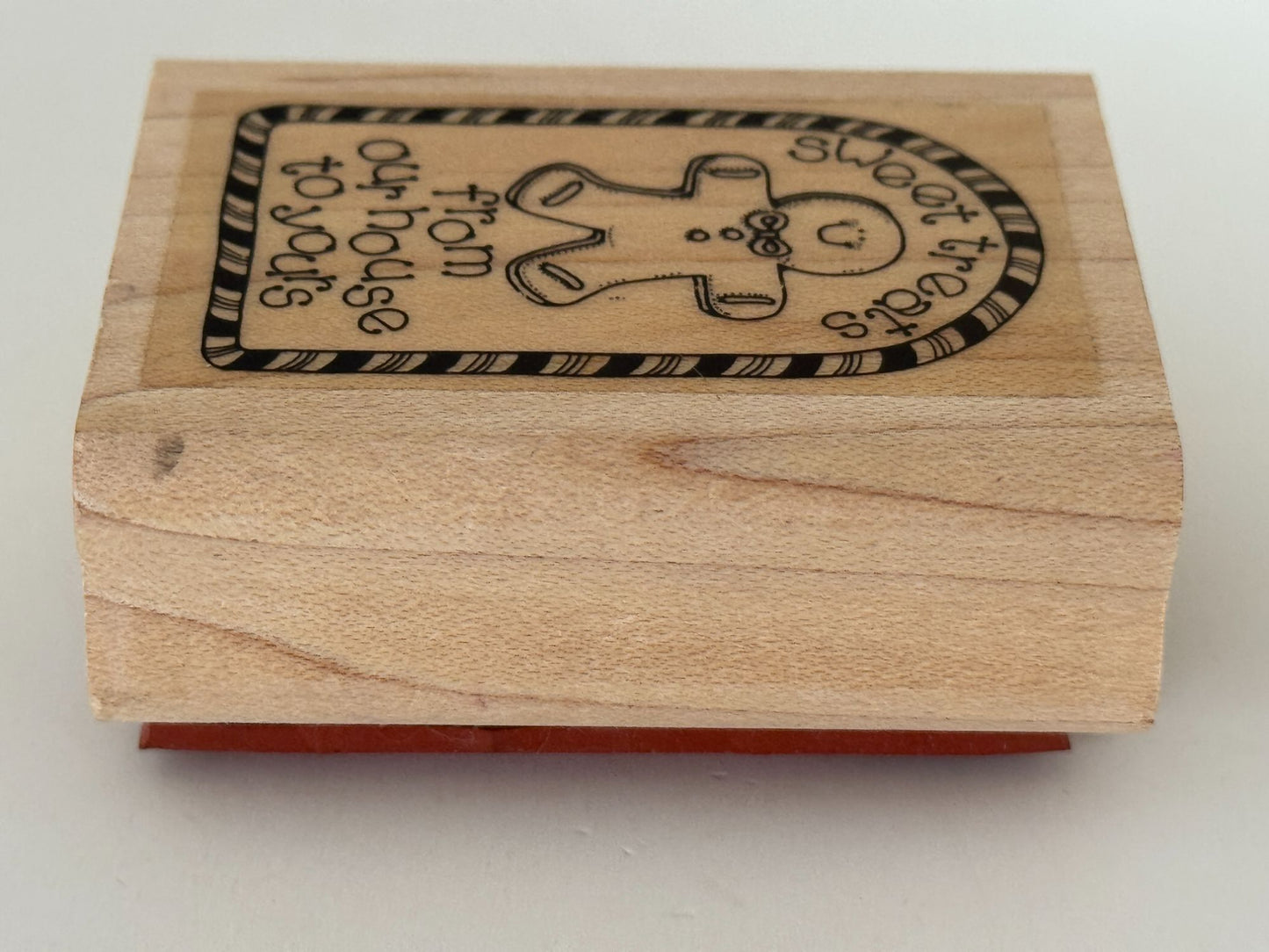 Stampin Up Wood Rubber Stamp Gingerbread Man Christmas Gift Tag Sweet Treats