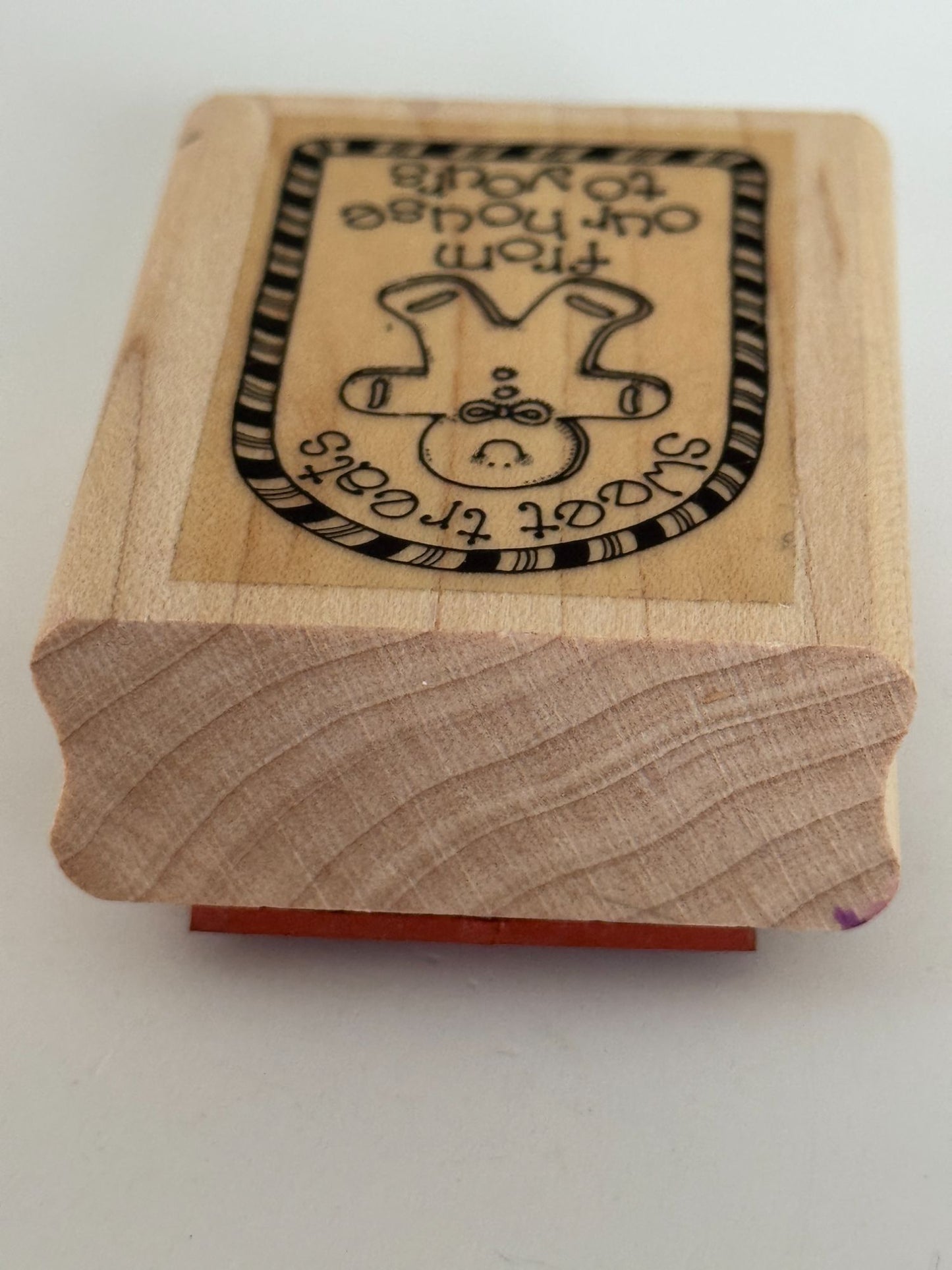 Stampin Up Wood Rubber Stamp Gingerbread Man Christmas Gift Tag Sweet Treats