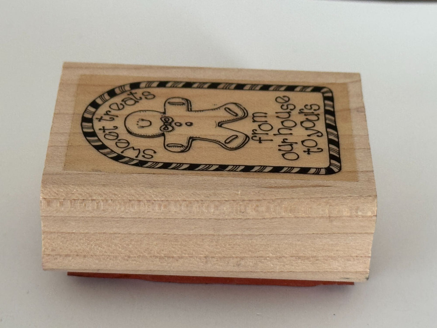 Stampin Up Wood Rubber Stamp Gingerbread Man Christmas Gift Tag Sweet Treats