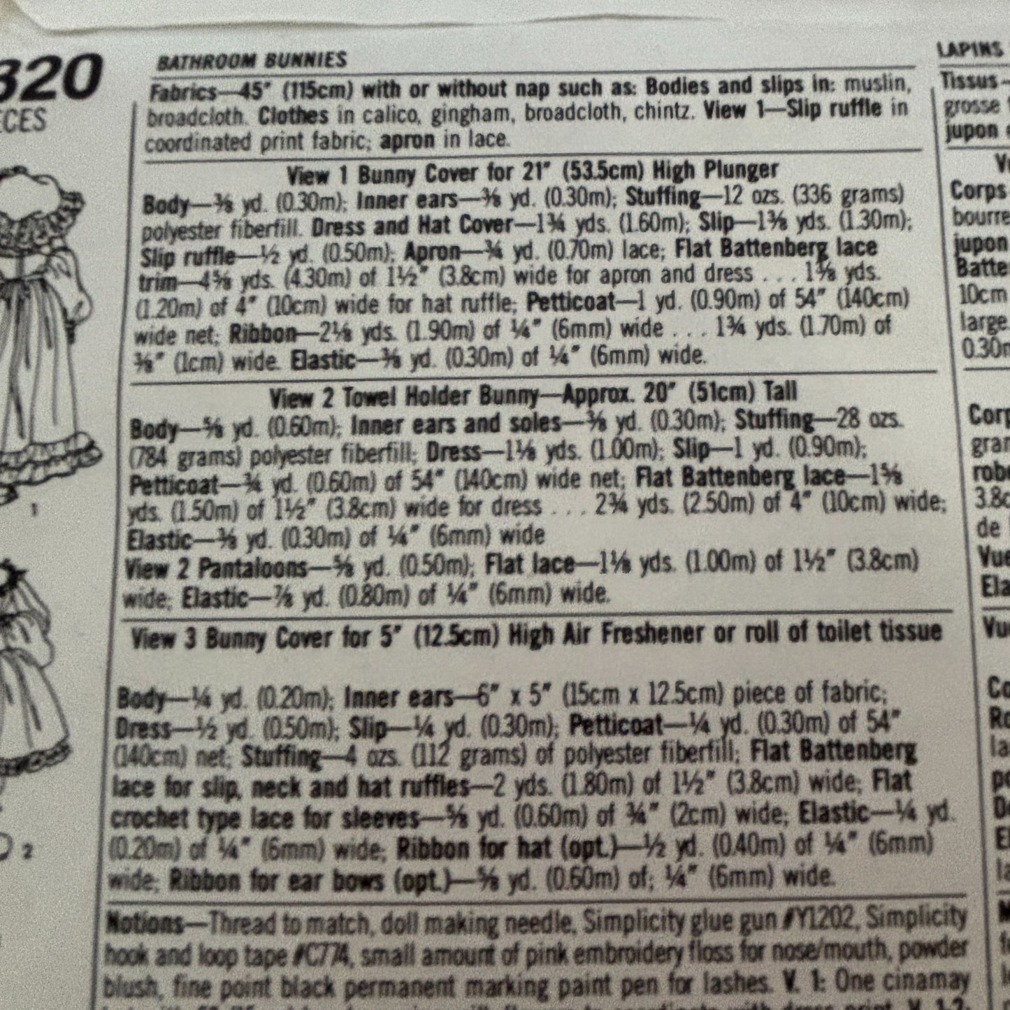 Simplicity Crafts Sewing Pattern 8320: Bathroom Bunnies
