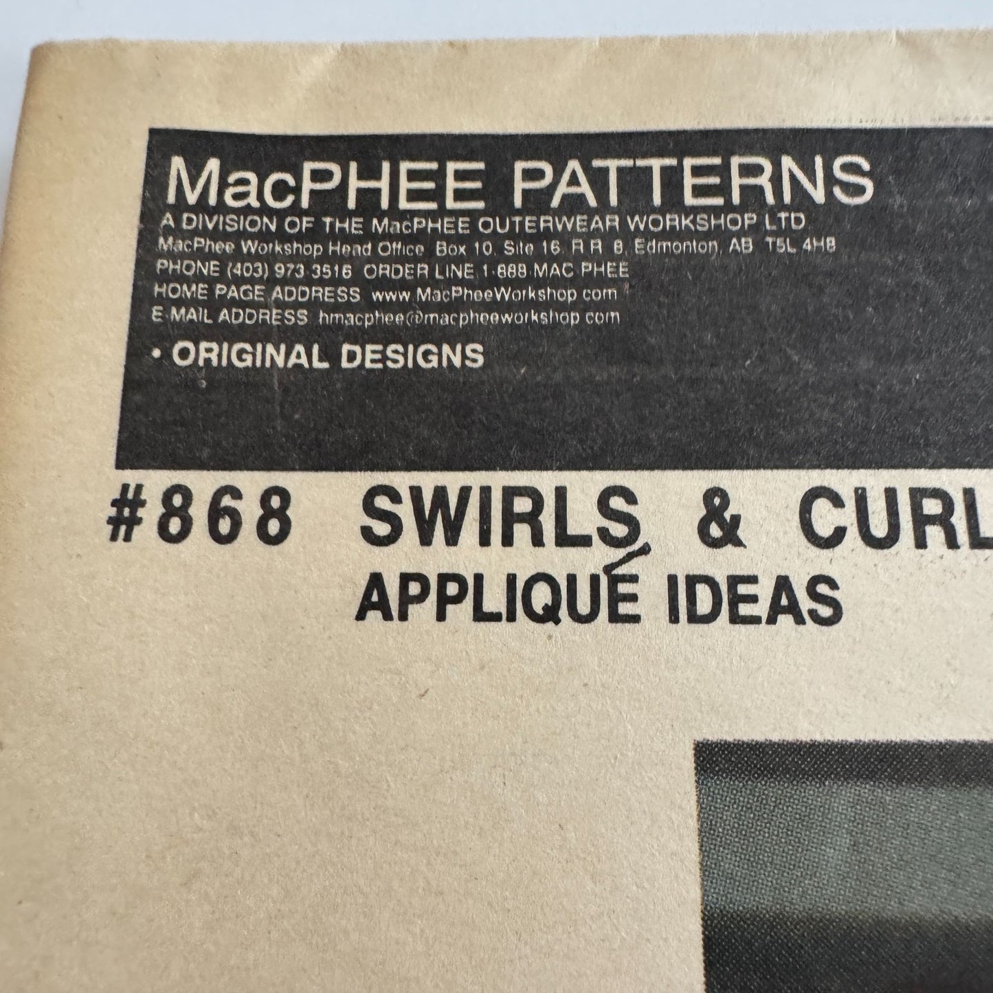 MacPhee Patterns Applique Pattern 868 Swirls Curls Musical Notes Treble Clef UC