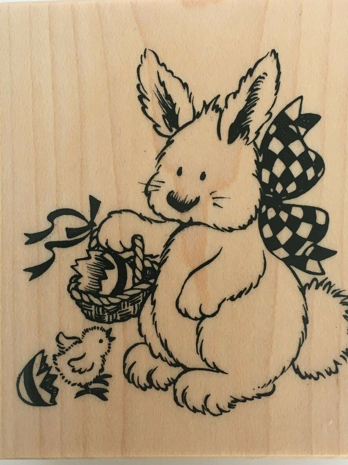 PSX Easter Bunny Hatched Chick Basket Humor Funny Spring Rubber Stamp G-2672