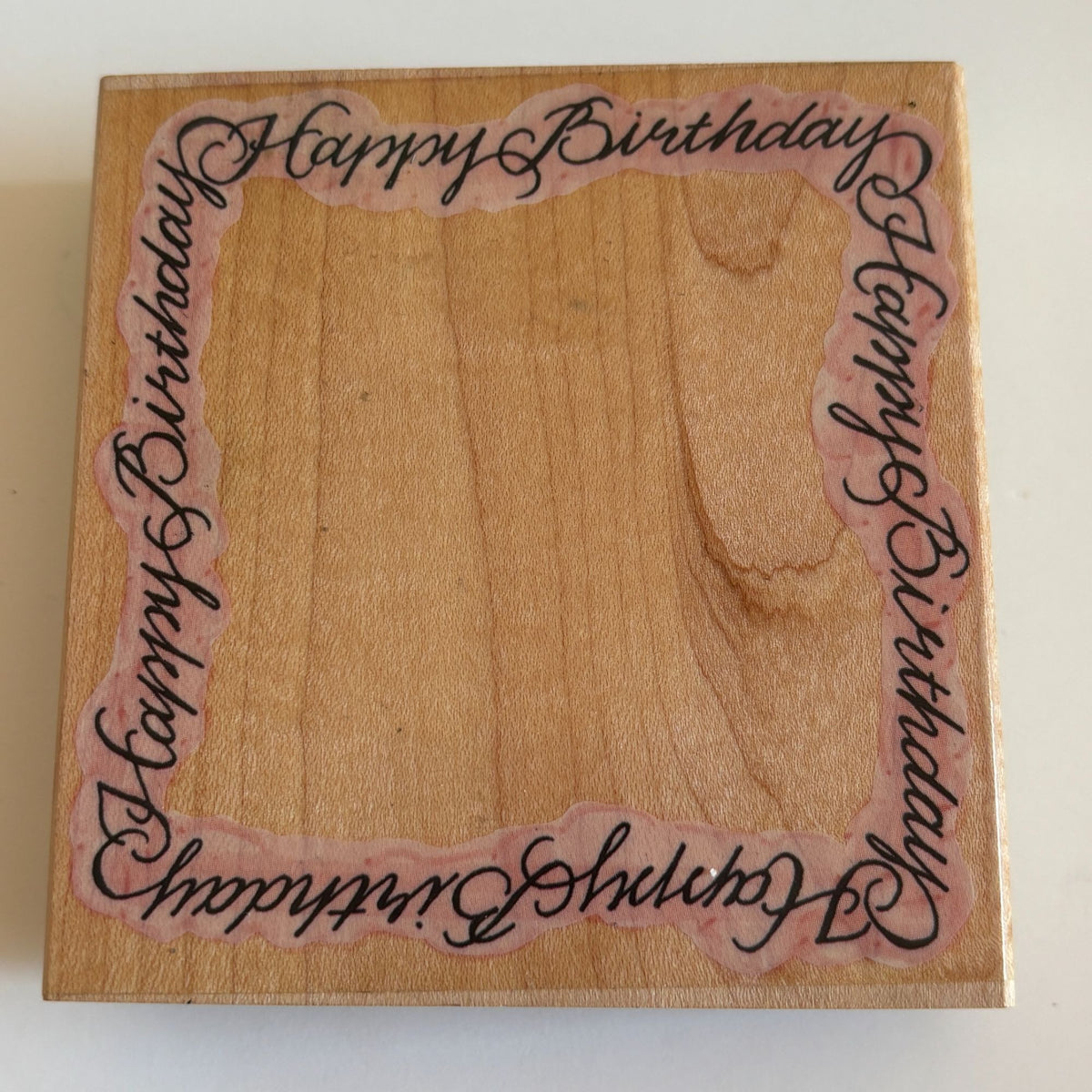 Penny Black Rubber Stamp Happy Birthday Frame Cursive Card Making Square 1428K