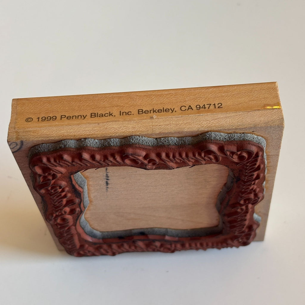 Penny Black Rubber Stamp Happy Birthday Frame Cursive Card Making Square 1428K
