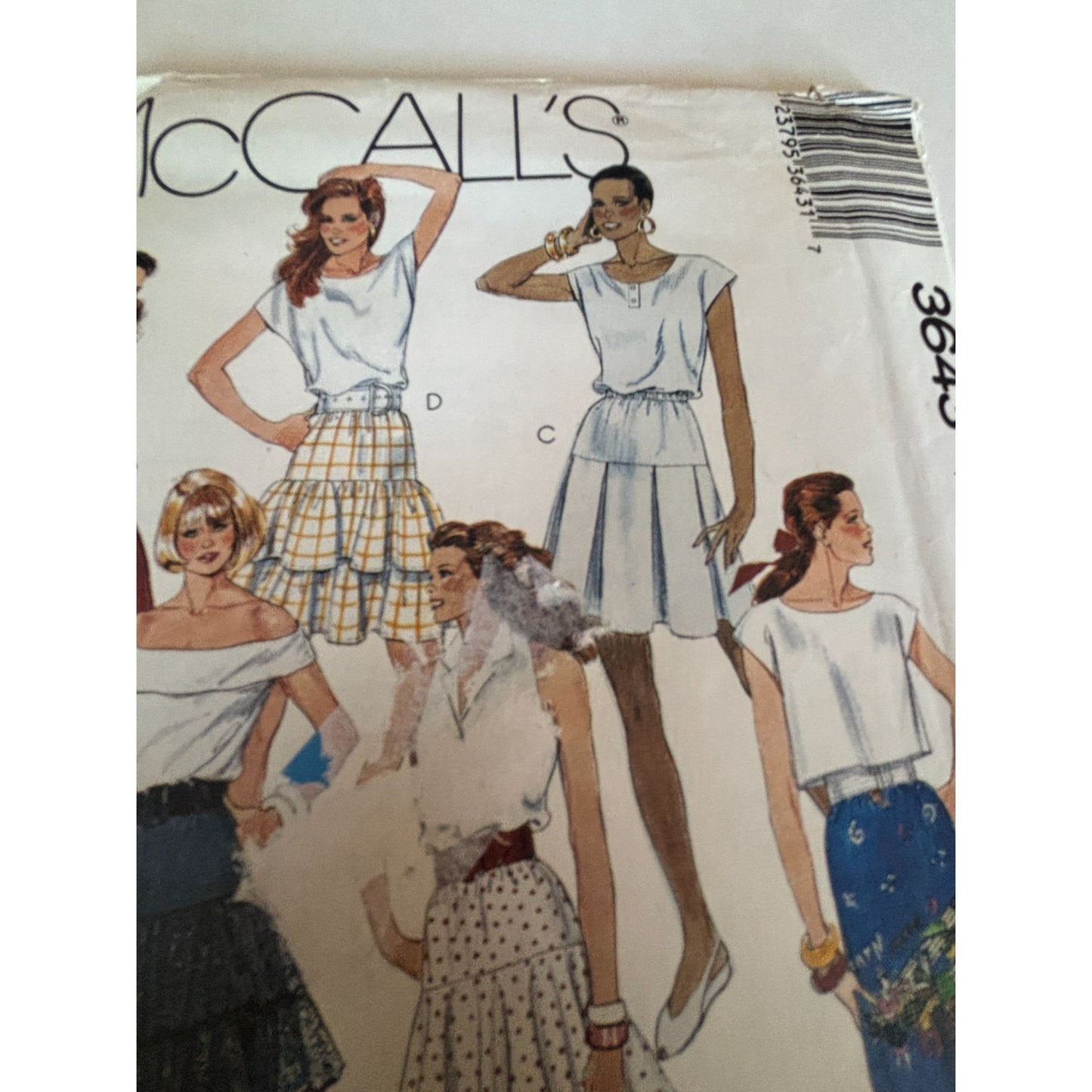 McCalls Sewing Pattern 3643 Misses Skirt Size 6 8 XS 1980s Style Vintage Uncut