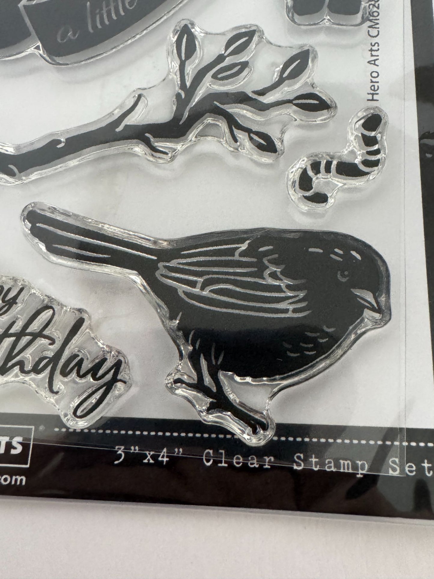 Hero Arts Clear Stamp Set Happy Birthday A Little Bird Told Me Worm Photopolymer