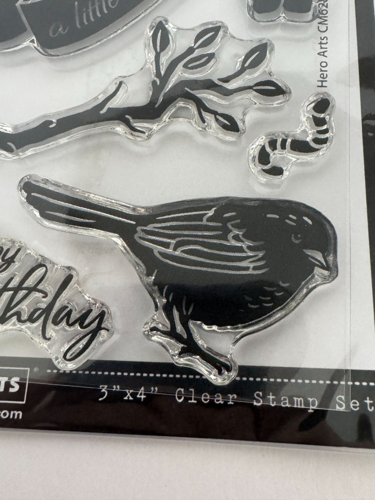 Hero Arts Clear Stamp Set Happy Birthday A Little Bird Told Me Worm Photopolymer