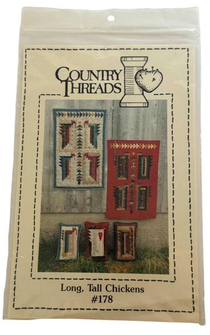 Country Threads Wall Quilt Pattern Long Tall Chickens Farm Animals Country 178 Scrap Farmhouse