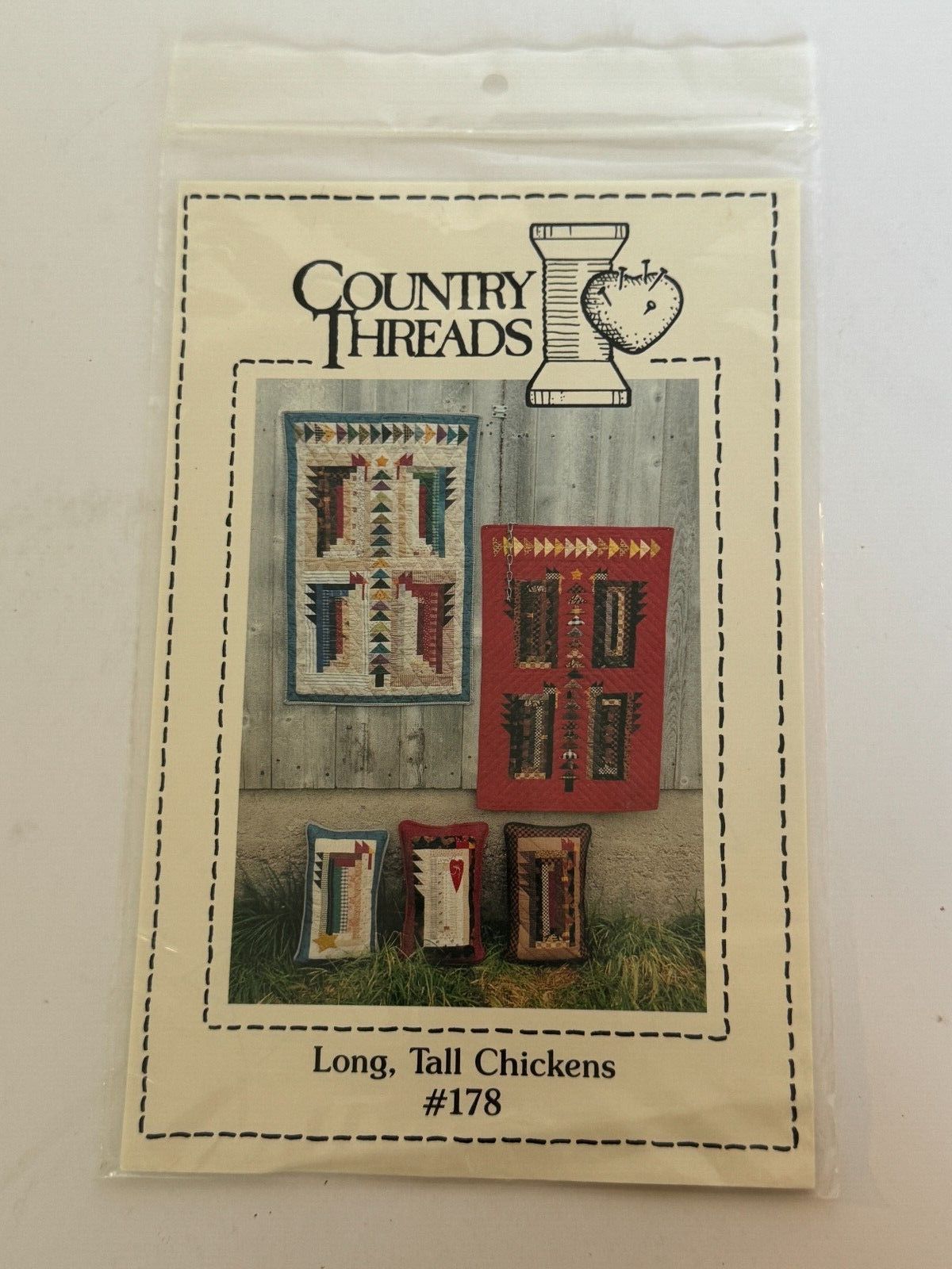 Country Threads Wall Quilt Pattern Long Tall Chickens Farm Animals Country 178 Scrap Farmhouse