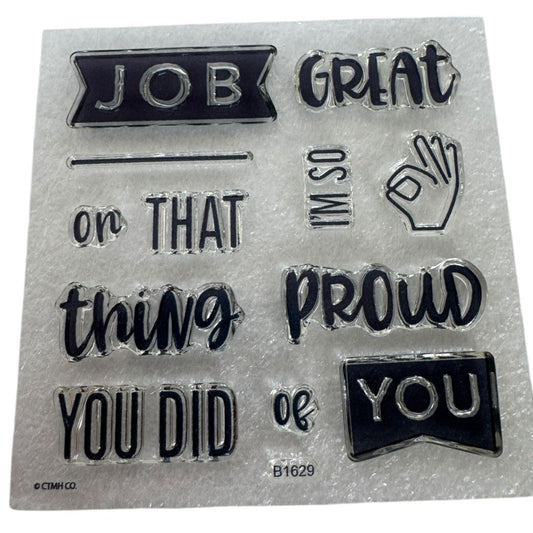 CTMH My Acrylix Acrylic Stamp Set So Proud of You Great Job Proud of You B1629