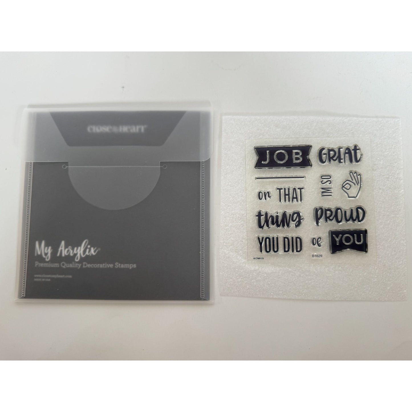 CTMH My Acrylix Acrylic Stamp Set So Proud of You Great Job Proud of You B1629