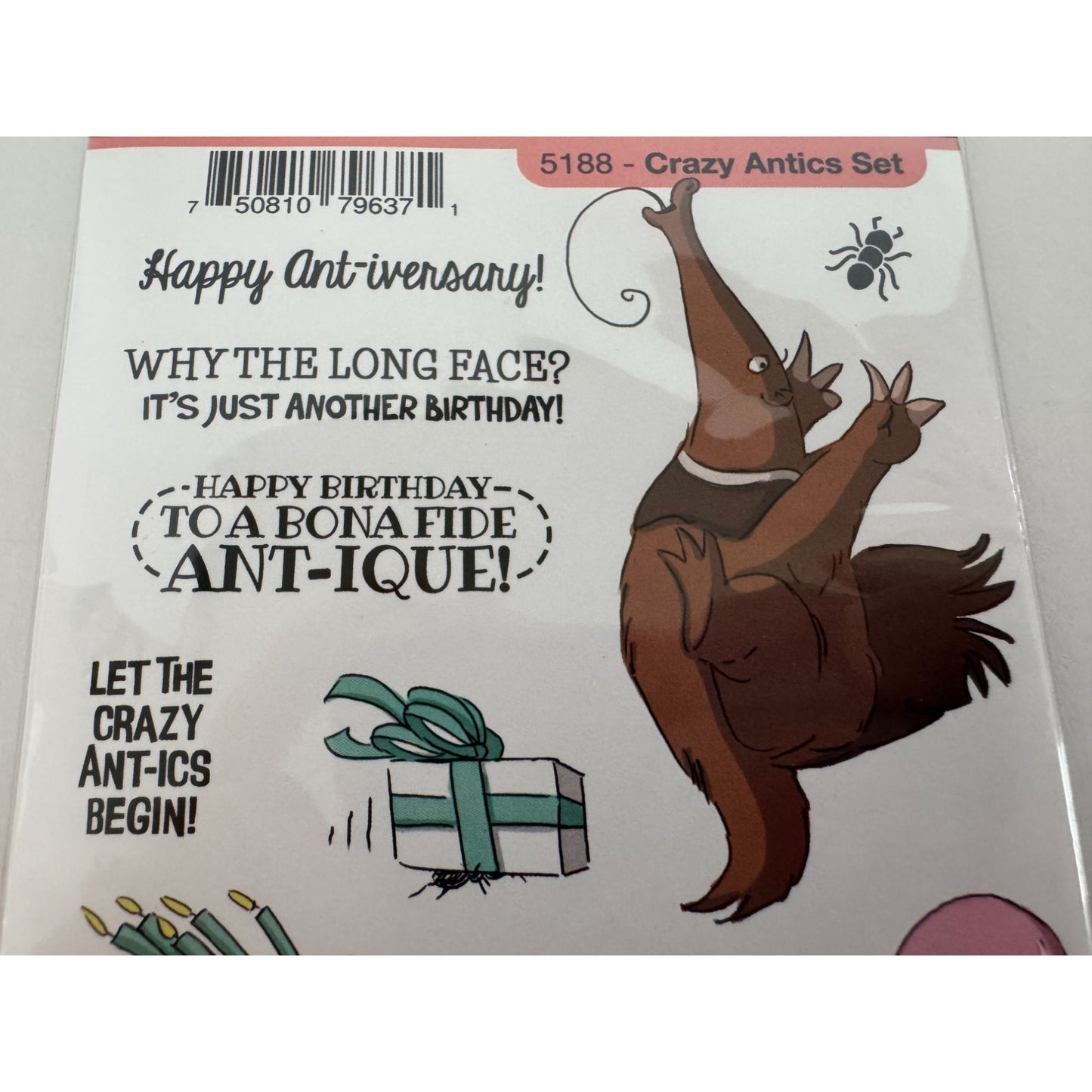 Art Impressions Clear Stamps Crazy Antics Ant Pun Humor Birthday Funny Sayings Cardmaking