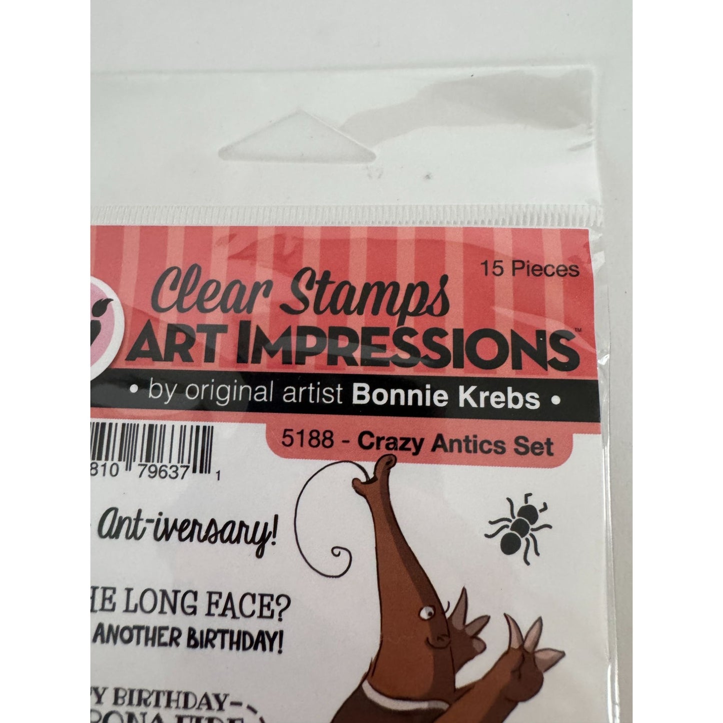 Art Impressions Clear Stamps Crazy Antics Ant Pun Humor Birthday Funny Sayings Cardmaking