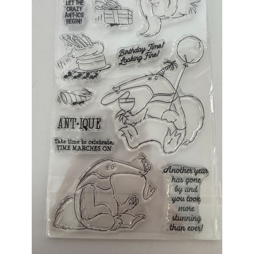 Art Impressions Clear Stamps Crazy Antics Ant Pun Humor Birthday Funny Sayings Cardmaking