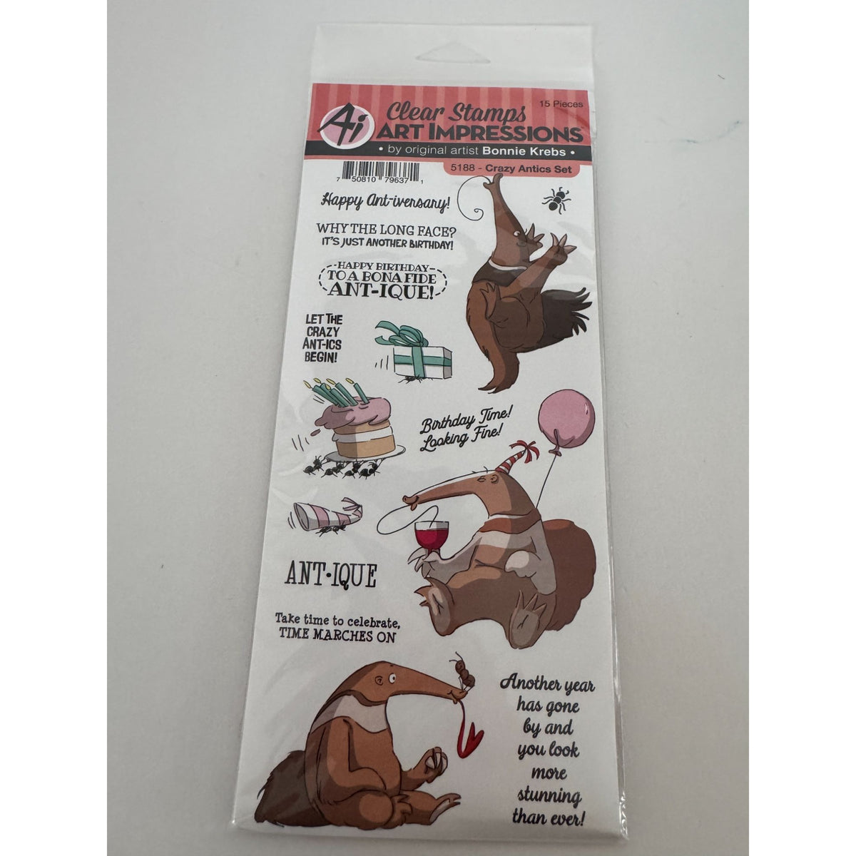 Art Impressions Clear Stamps Crazy Antics Ant Pun Humor Birthday Funny Sayings Cardmaking